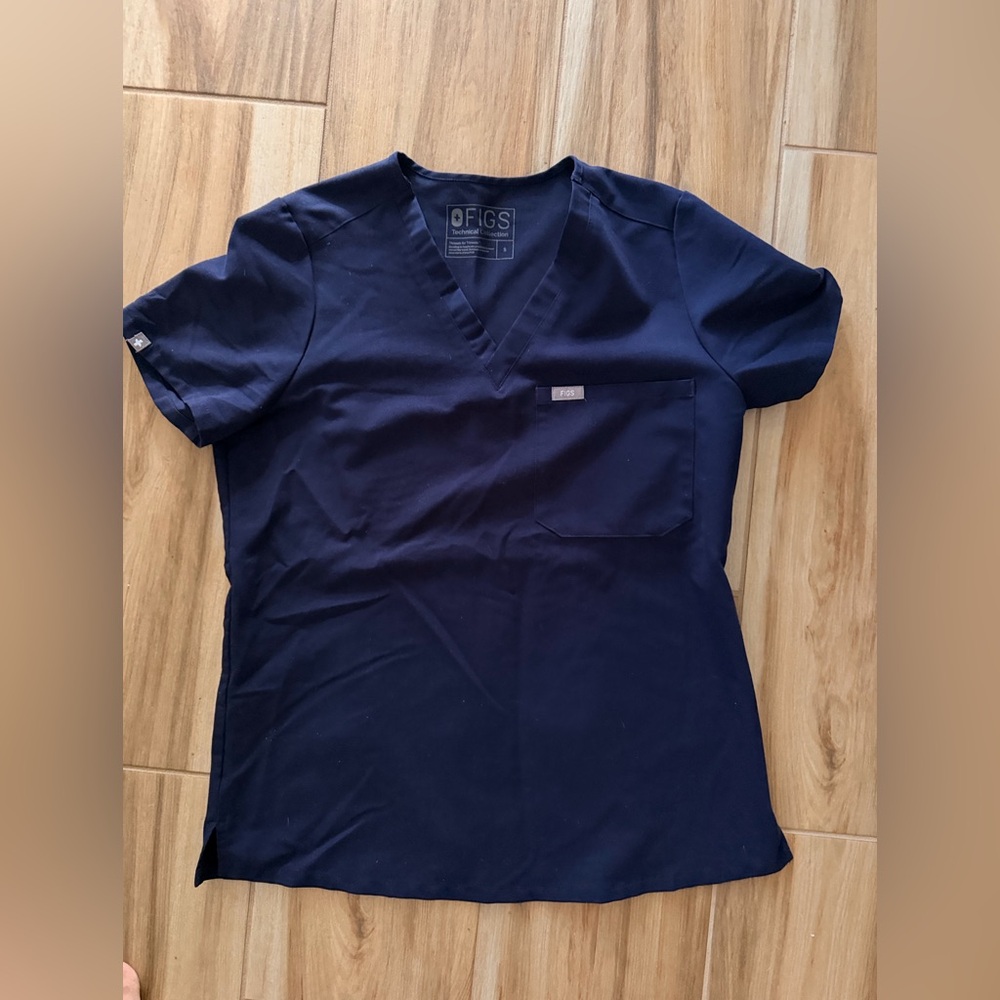 Figs Deep Blue Short Sleeve Women's Top